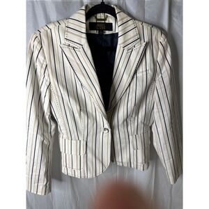 ALLEN by ABS Striped Blazer Jacket Womens Size 12 Button Front Pockets
